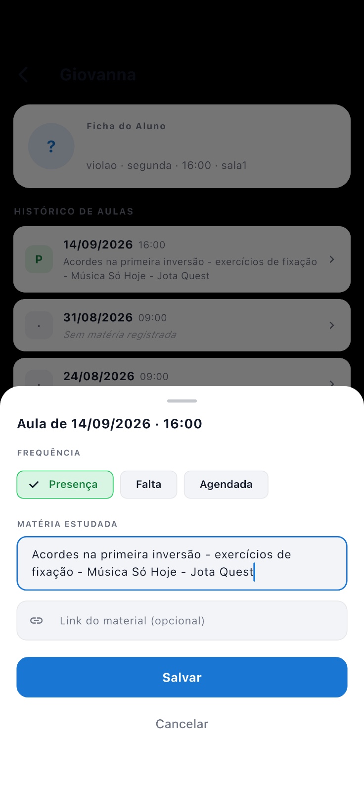 Agenda do dia